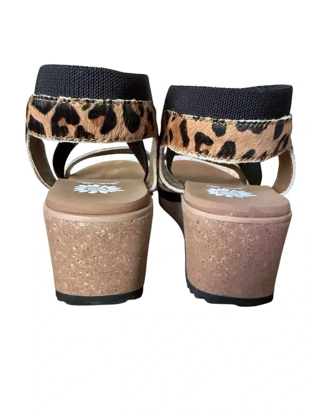 Yellowbox Janalee Women's Size 8 Leopard Dyed Calf Hair Wedge Sandals w/ Box